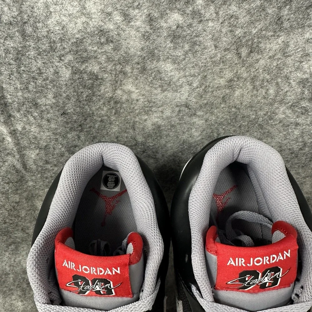 Air Jordan Stadium 90 Football Cleats Mens Size 9 Black Cement Red HQ0210-060